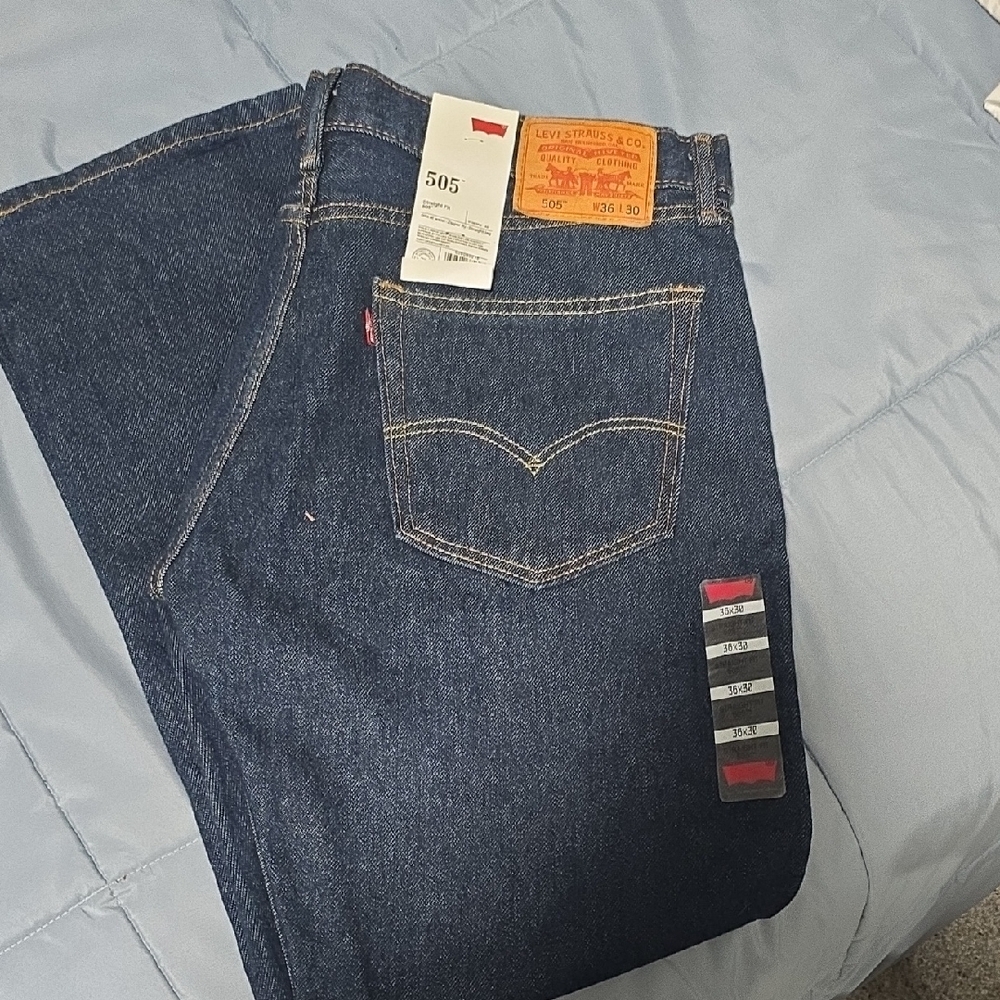 Levi's Men’s 505 Straight Jeans in Dark Indigo